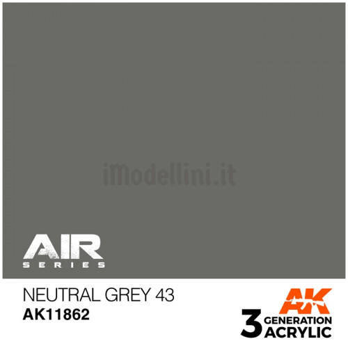 Vernice Acrilica AK Serie Air 3rd Gen Neutral Grey 43