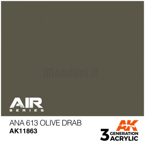 Vernice Acrilica AK Serie Air 3rd Gen ANA 613 Olive Drab