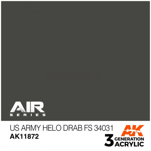 Vernice Acrilica AK Serie Air 3rd Gen US Army Helo Drab FS 34031