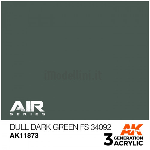 Vernice Acrilica AK Serie Air 3rd Gen Dull Dark Green FS 34092