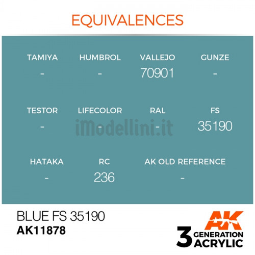 Vernice Acrilica AK Serie Air 3rd Gen Blue FS 35190