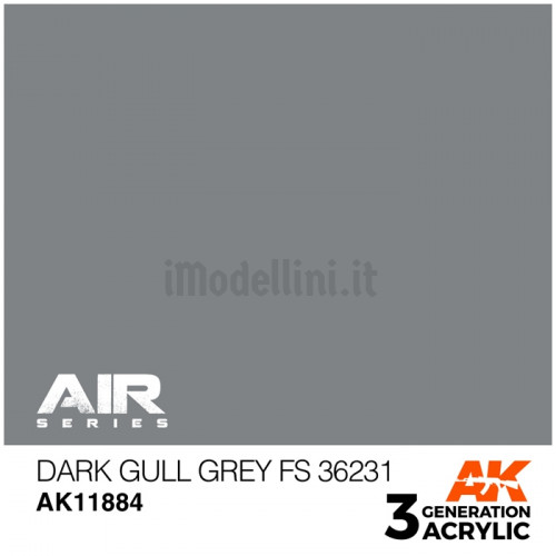Vernice Acrilica AK Serie Air 3rd Gen Dark Gull Grey FS 36231