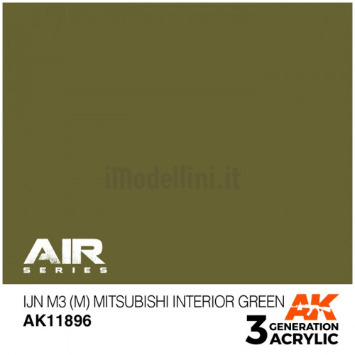 Vernice Acrilica AK Serie Air 3rd Gen IJN M3 (M) Mitsubishi Interior Green