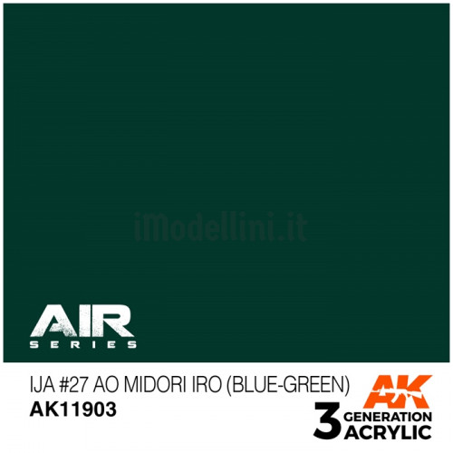 Vernice Acrilica AK Serie Air 3rd Gen IJA #27 Ao Midori iro (Blue-Green)