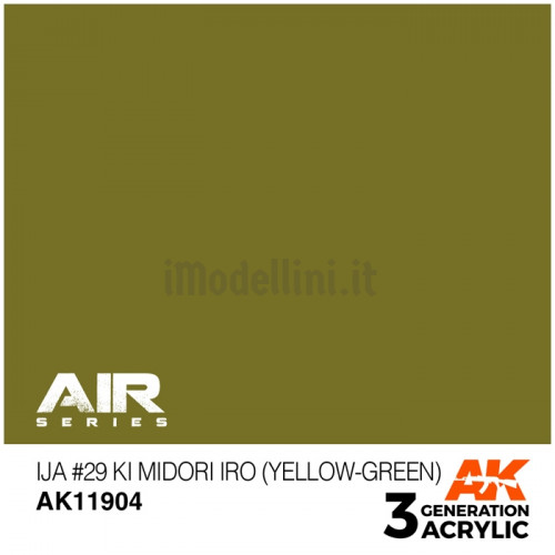 Vernice Acrilica AK Serie Air 3rd Gen IJA #29 Ki Midori iro (Yellow-Green)
