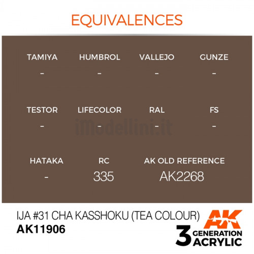 Vernice Acrilica AK Serie Air 3rd Gen IJA #31 Cha Kasshoku (Tea Colour)