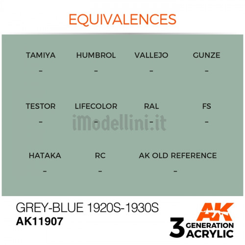 Vernice Acrilica AK Serie Air 3rd Gen Grey-Blue 1920s-1930s