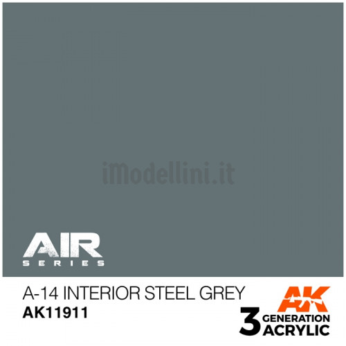 Vernice Acrilica AK Serie Air 3rd Gen A-14 Interior Steel Grey