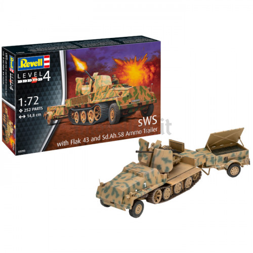 Semicingolato sWS con Flak 43 e Sd.Ah.58 Ammo Trailer 1:72