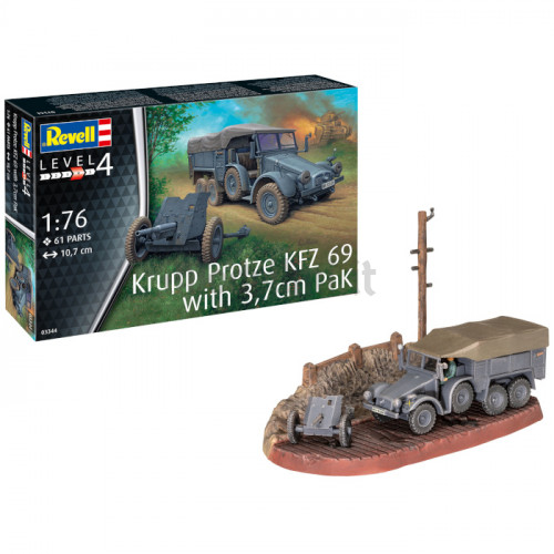 Camion Krupp Protze KFZ 69 con Cannone 3,7cm PaK 1:76