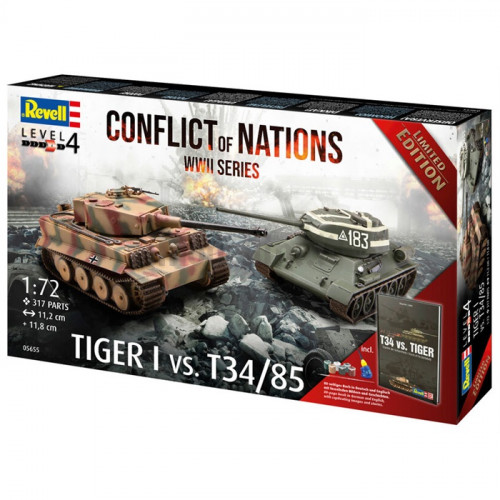Gift Set "Conflict of Nations WWII Series" Tiger I vs T34/85 1:72